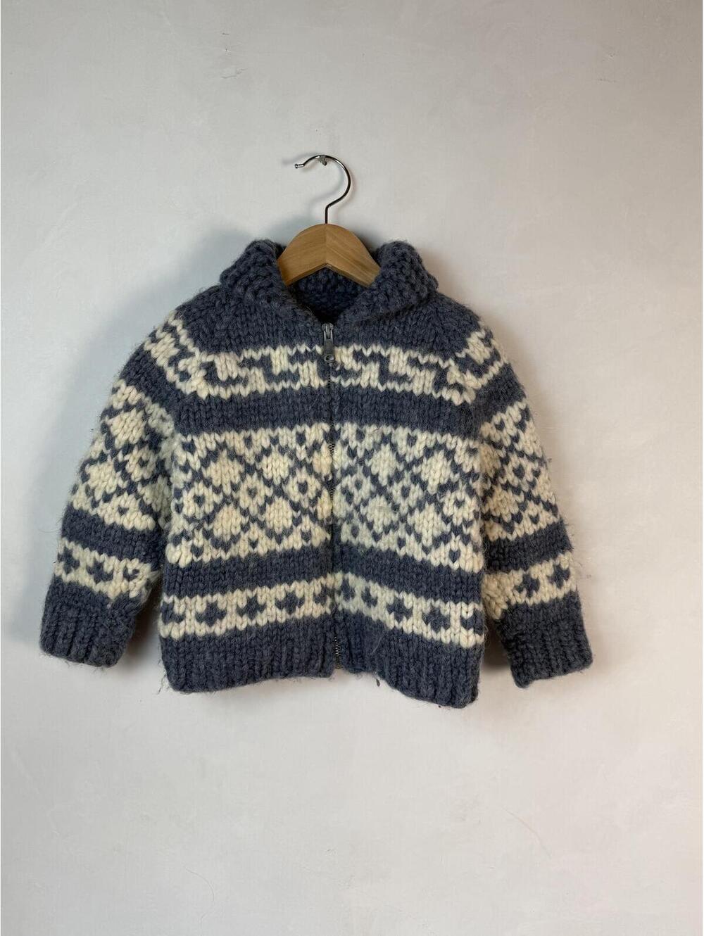 Kids vintage Wool  cowichan Sweater
